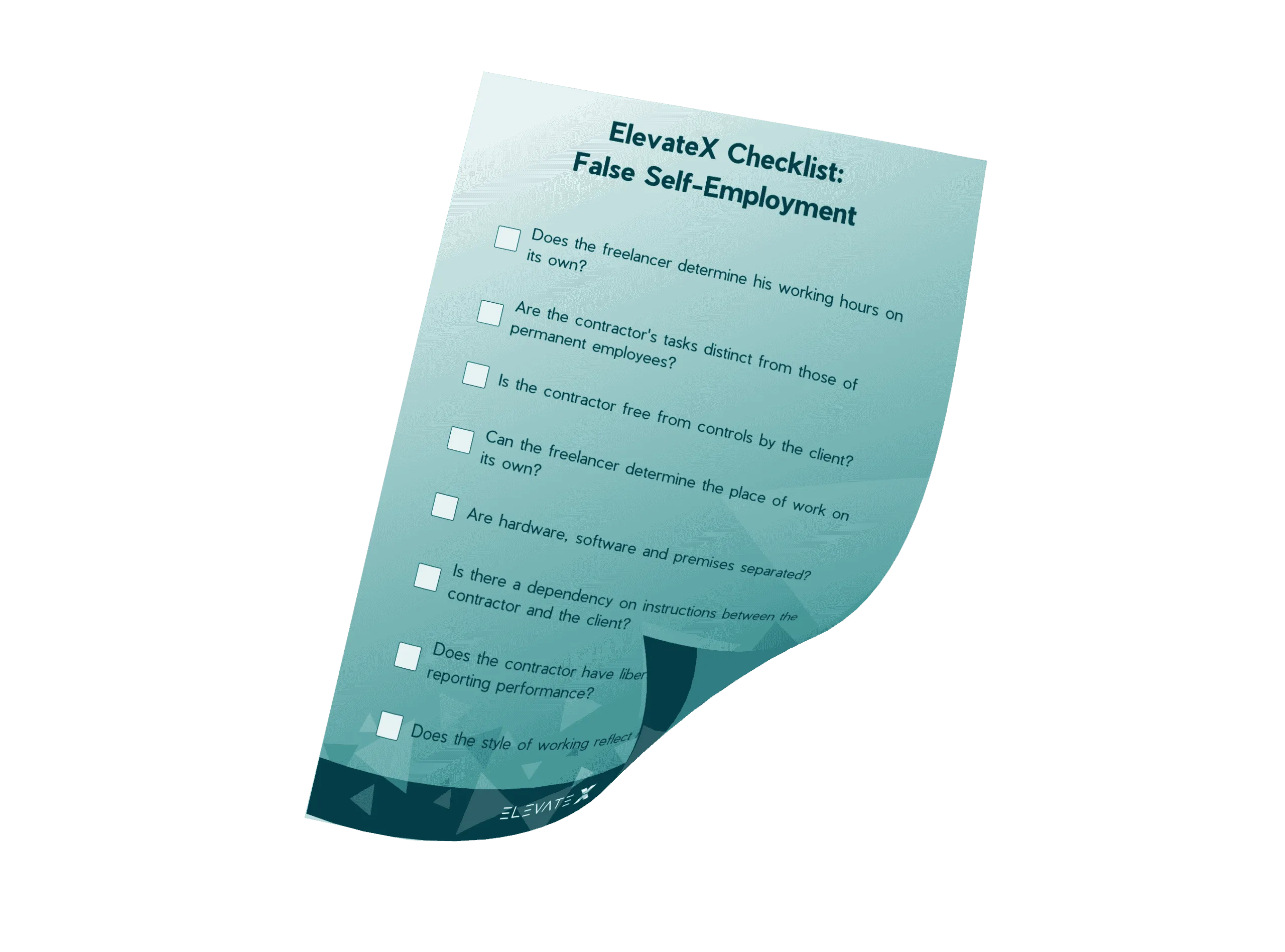 False Self-Employment Checklist PDF cover