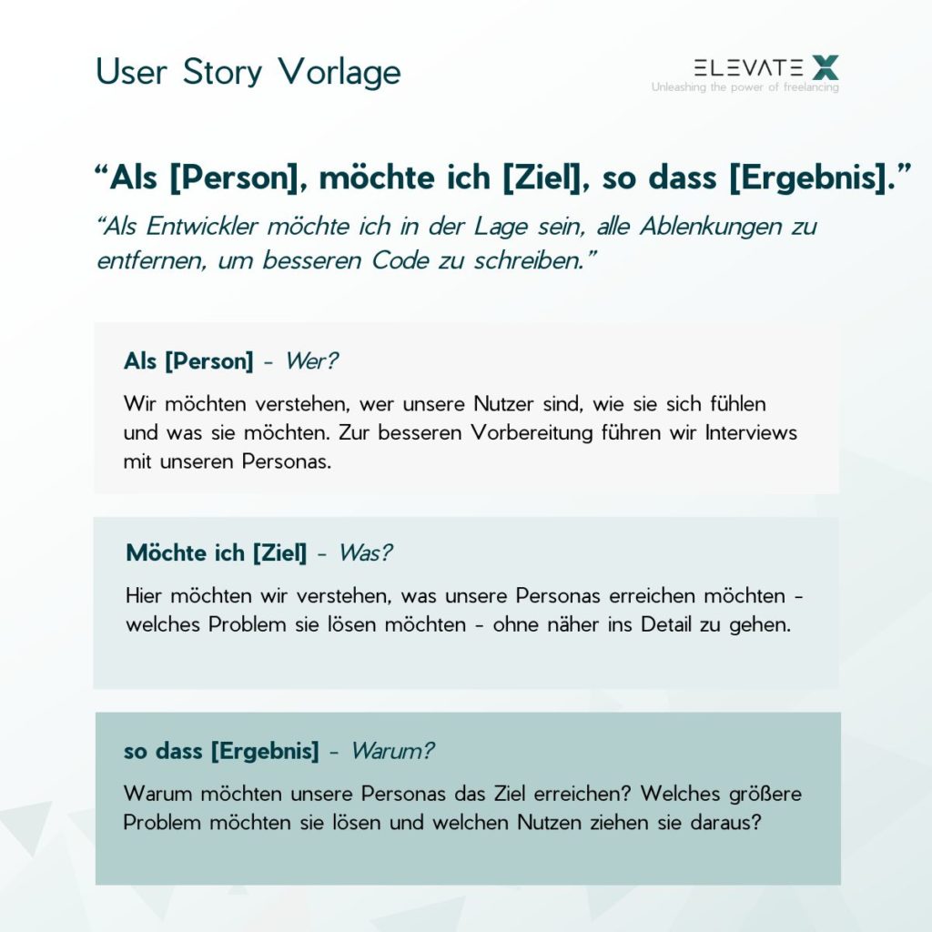 User Story Vorlage DE
