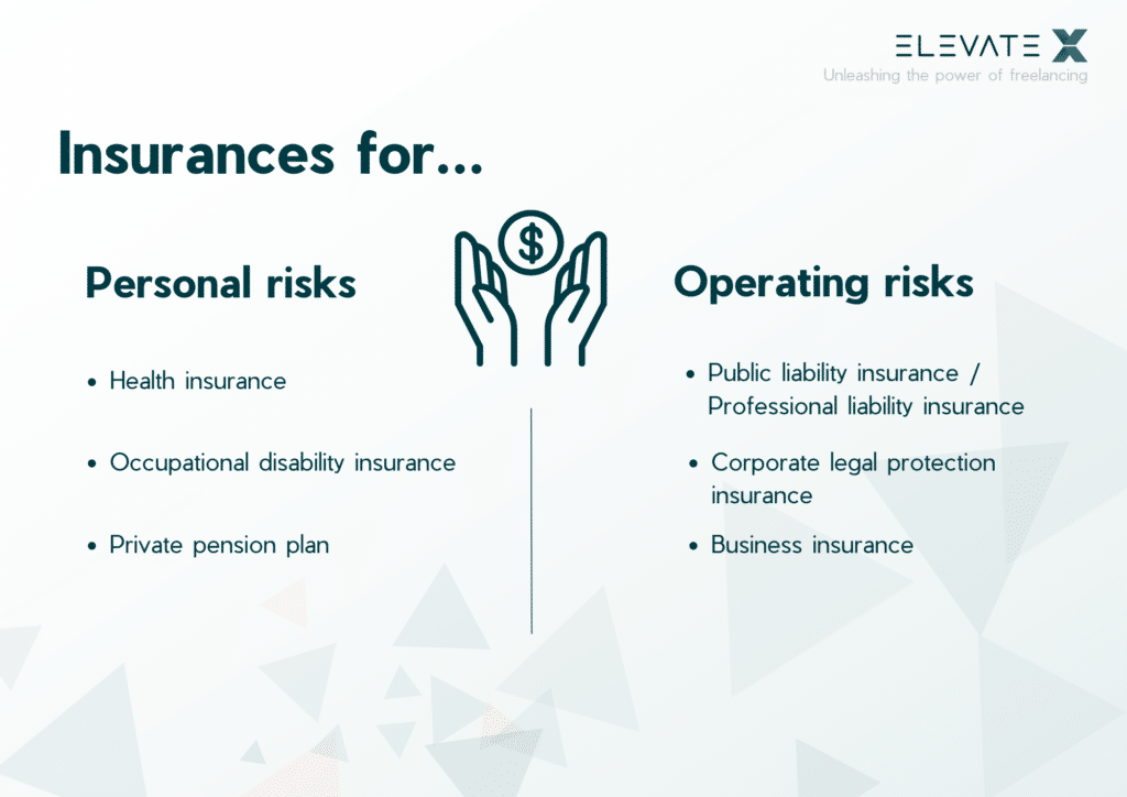 Insurances for personal and operating risks